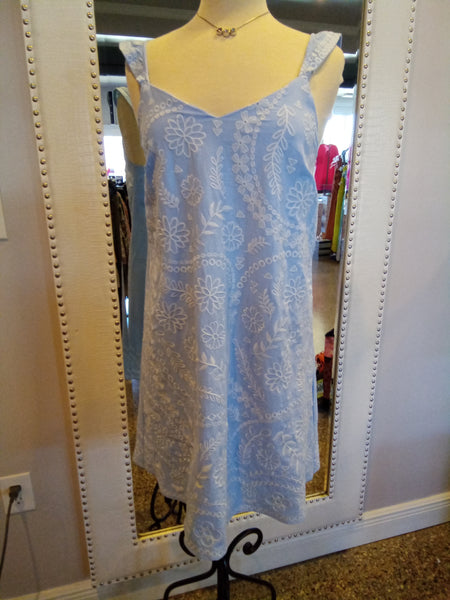 Light Blue Embroidered Dress | Savanna Jane
