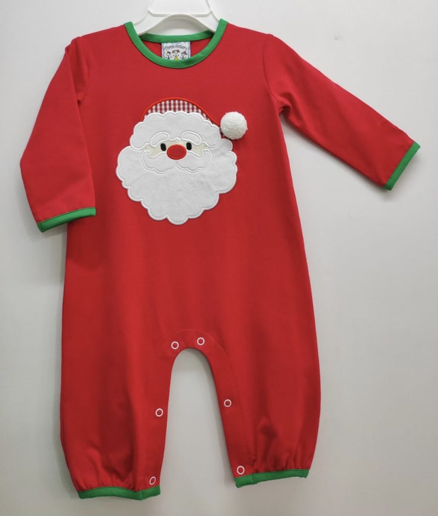 Infant Appliqued Santa Romper | Three Sisters