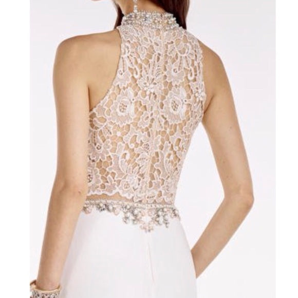 Crown Worthy in White Dress With Choker Neckline and Waist