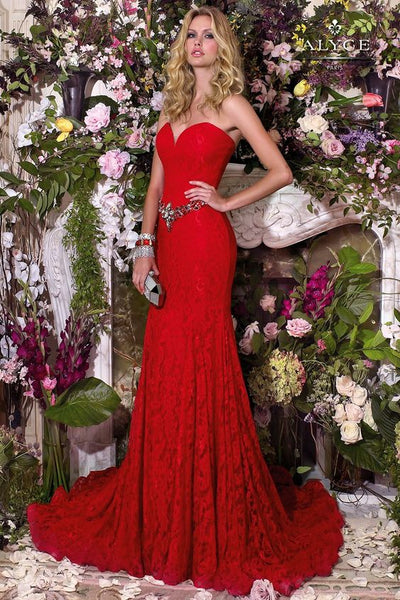 Red Lace Alyce Gown - Size 6 only