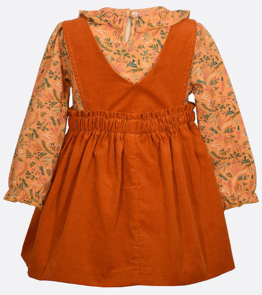 Orange Corduroy Convertible Jumper Dress to Skirt | Bonnie Jean