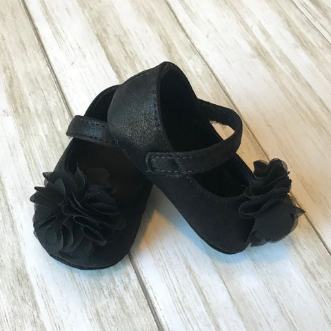 Shimmer Mary Jane Shoe with Flower on toe | Baby Deer