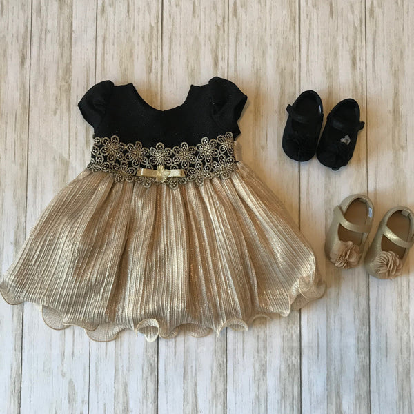 Black & Gold Glitz Party Dress | Bonnie Baby The Classy Peacock Black & Gold Glitz Party Dress | Bonnie Baby The Classy Peacock