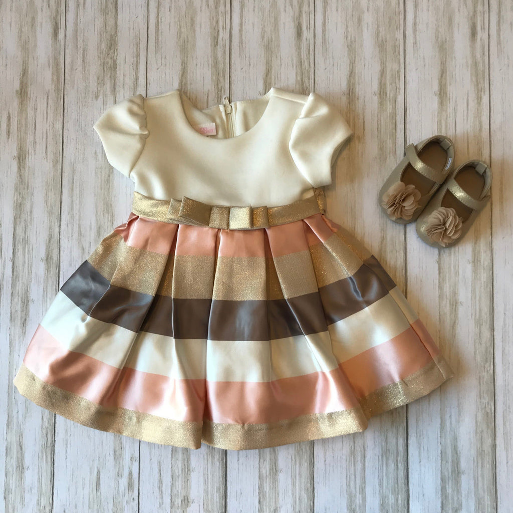 Stripe Sparkle Bow Striped Dress