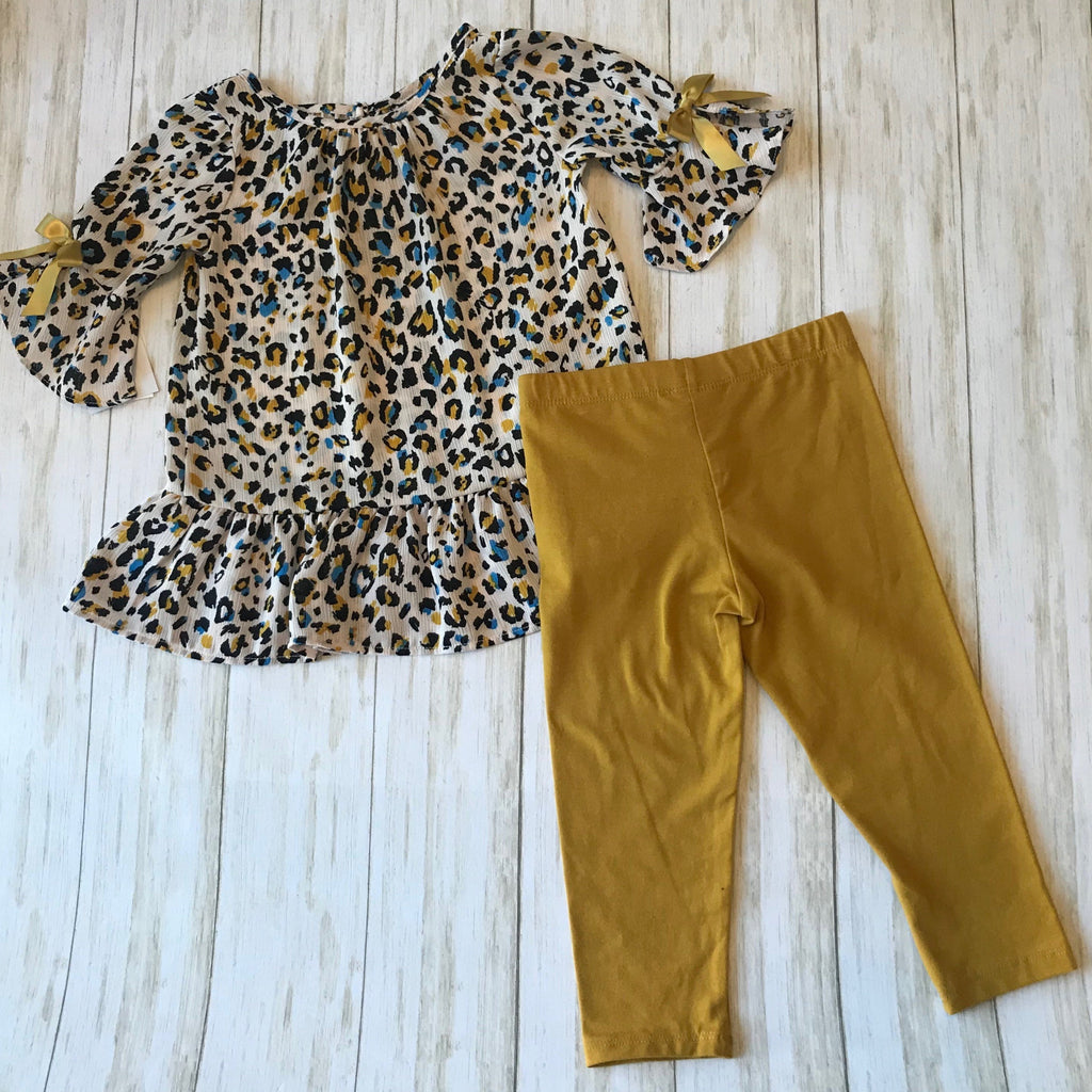 Leopard Ruffle Sleeve Set | Bonnie Jean