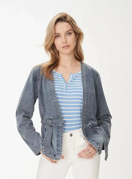 Denim Kimono Belted Jacket