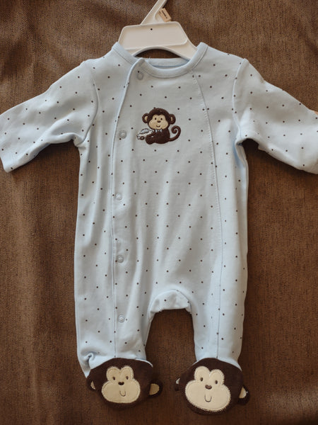 Little Monkey Footie with quick change snaps and monkey feet - Little Me