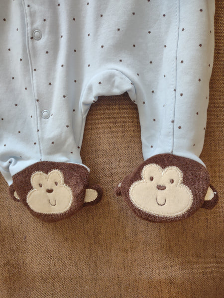 Little Monkey Footie with quick change snaps and monkey feet - Little Me