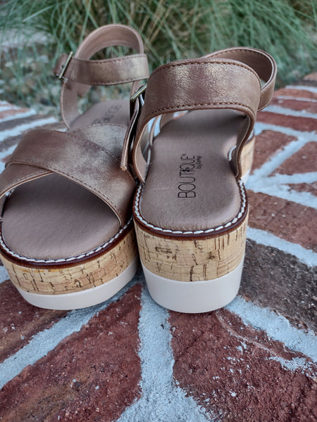 Brown Cork Wedge Sandal | Boutique By Corky’s Fluffie