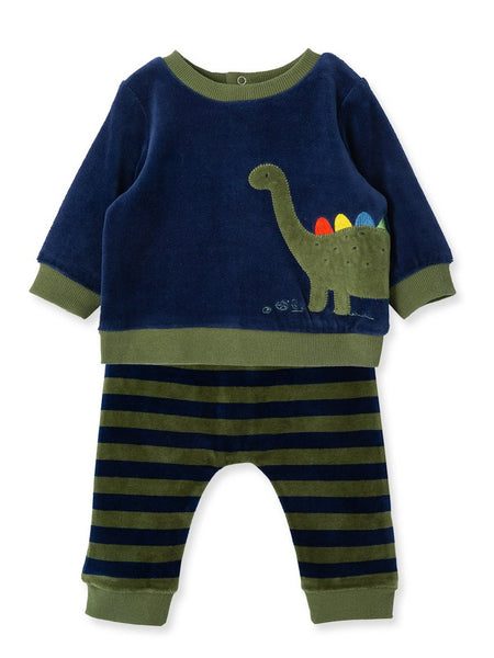 Dino Velour Pant Set | Little Me - Only size 6 mo left