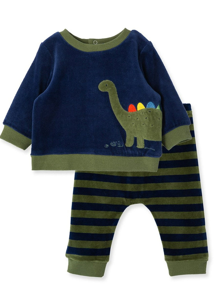 Dino Velour Pant Set | Little Me - Only size 6 mo left