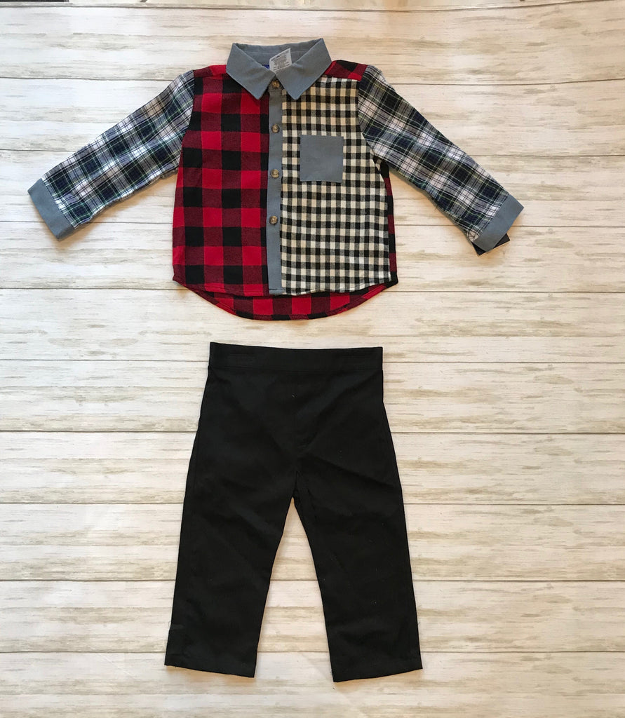 Matt's Scooter Multi Plaid 2 Piece Set