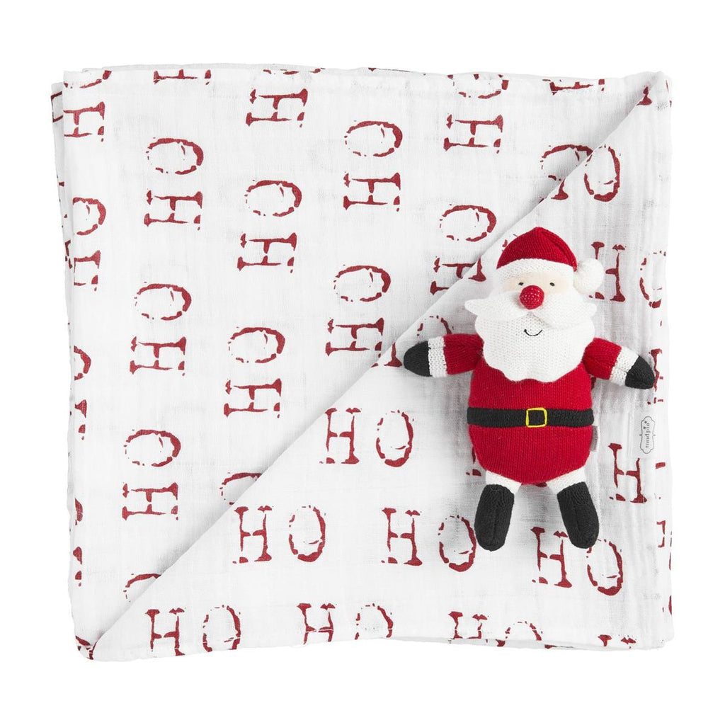 Santa Swaddle & Rattle Set | Mud Pie