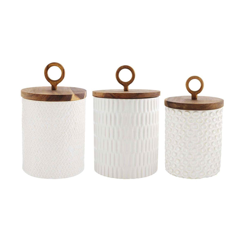 Textured Stoneware Canister Set | Mud Pie