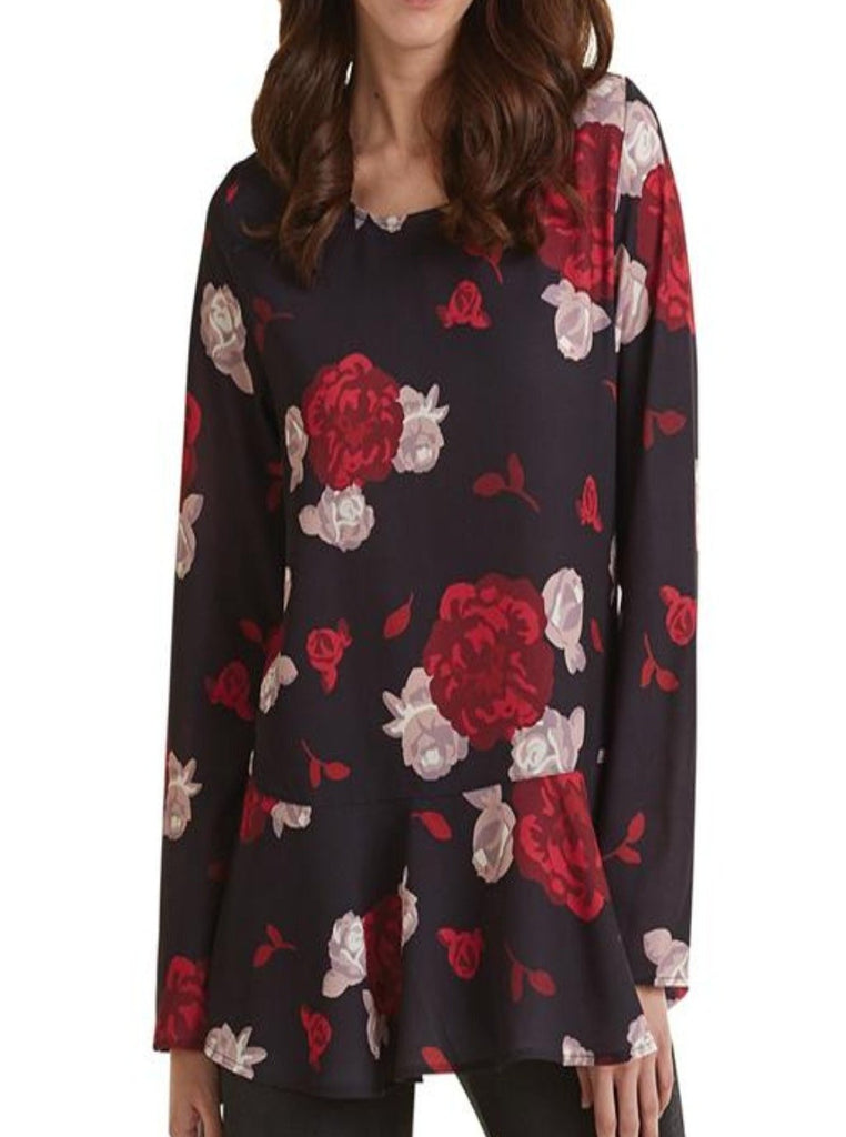 Mud Pie Floral Flounce Top