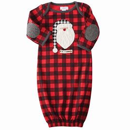 My 1st Christmas Buffalo Plaid Santa Sleeper | Mud Pie