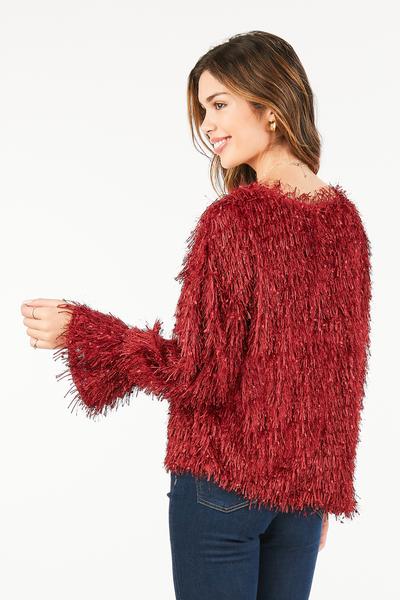 Bell Sleeve Fringe Pullover | Very J