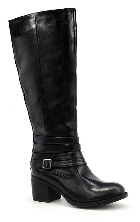 Supreme Strap Zipped Wide Calf Boots | Boutique by Corkys