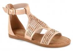 Soft Gold Zip Back Gladiator Sandal | Boutique by Corkys Calista