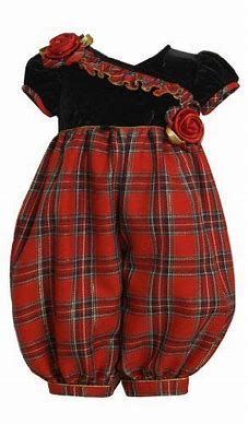 Velvet & Plaid Christmas Party Pants - Infants