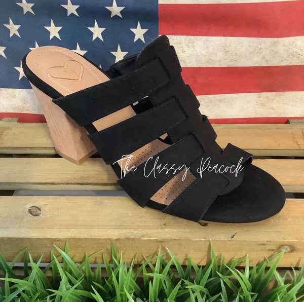 Caged High Heel Sandal | Madeline | Novelette in Black