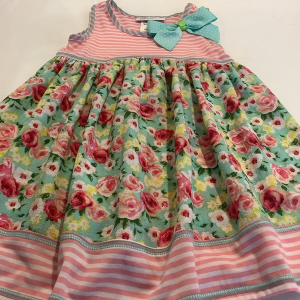 Pink Stripe and Floral Jersey Dress | Bonnie Jean