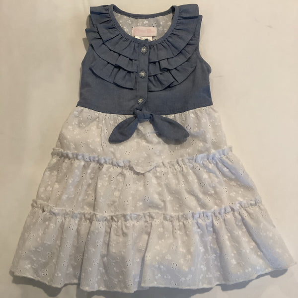 Bonnie Jean Denim and White Dress