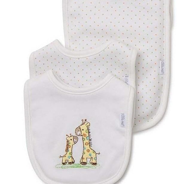 Little Giraffe Two Bibs and Burp Set | Little Me