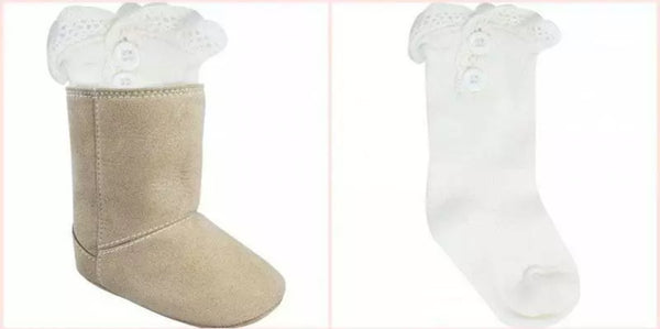 Infant Lace Boot Socks | Baby Deer