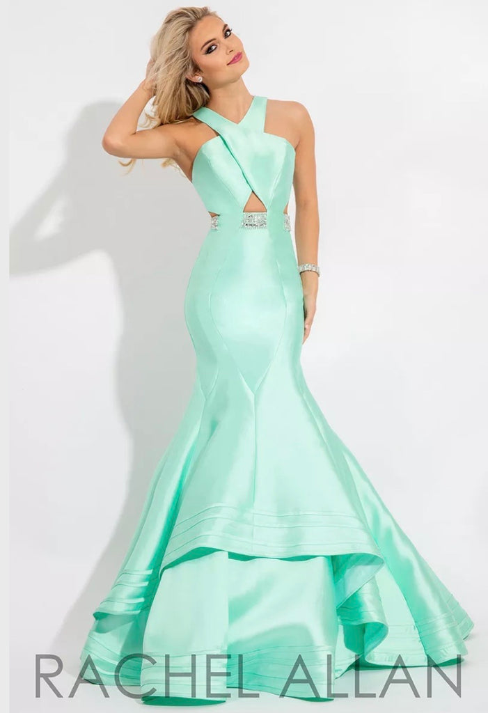 Mint Mermaid Cross Over Dress | Rachel Allan 7593