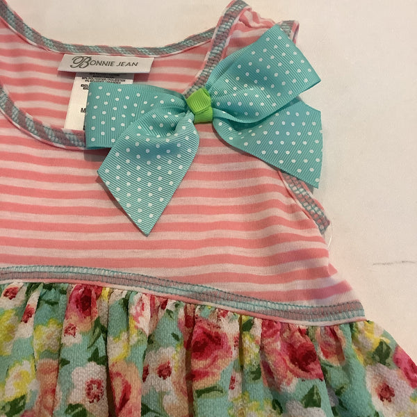 Pink Stripe and Floral Jersey Dress | Bonnie Jean