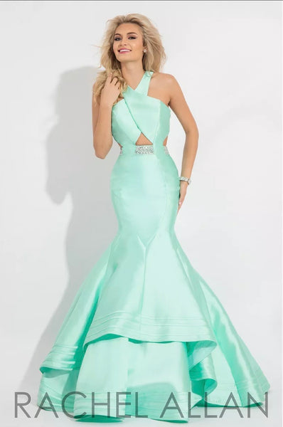 Mint Mermaid Cross Over Dress | Rachel Allan 7593