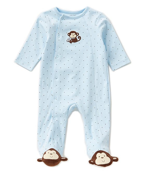 Little Monkey Footie with quick change snaps and monkey feet - Little Me