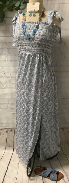 Smocked Sundress with Ties at the shoulder