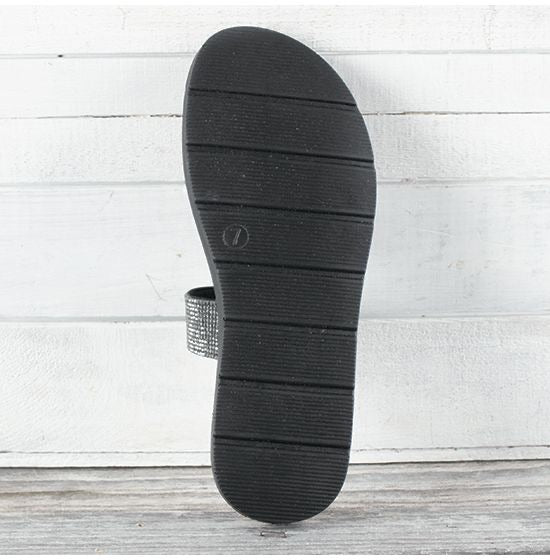 Glitzy Charcoal Black Sandal |Corkys Kaplan