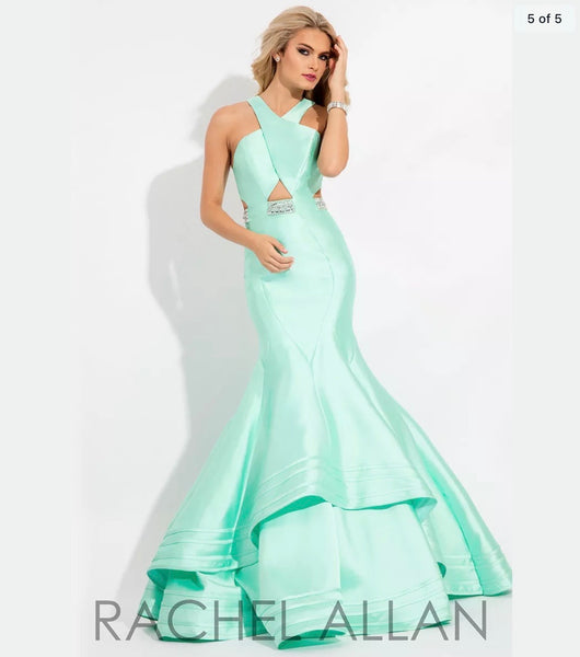 Mint Mermaid Cross Over Dress | Rachel Allan 7593
