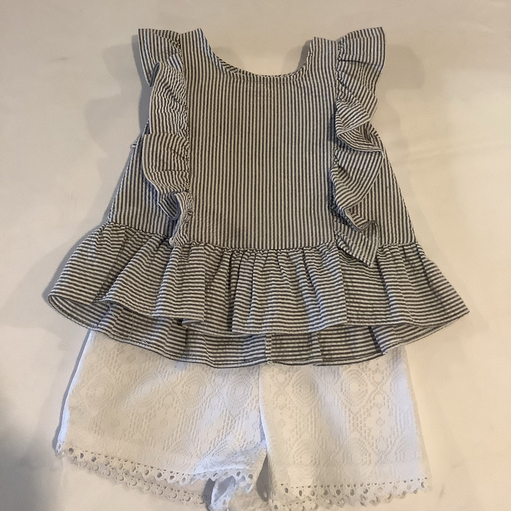 Pinstriped Seersucker Short Set | Bonnie Jean