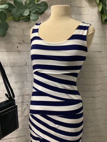 Navy & White Striped Bandage Dress | Neesha