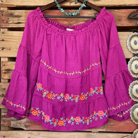 Boho Purple Embroidered Top | Savana Jane