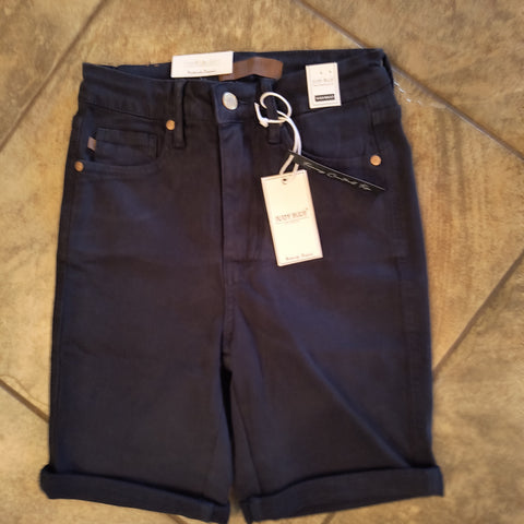Black Denim Long Shorts