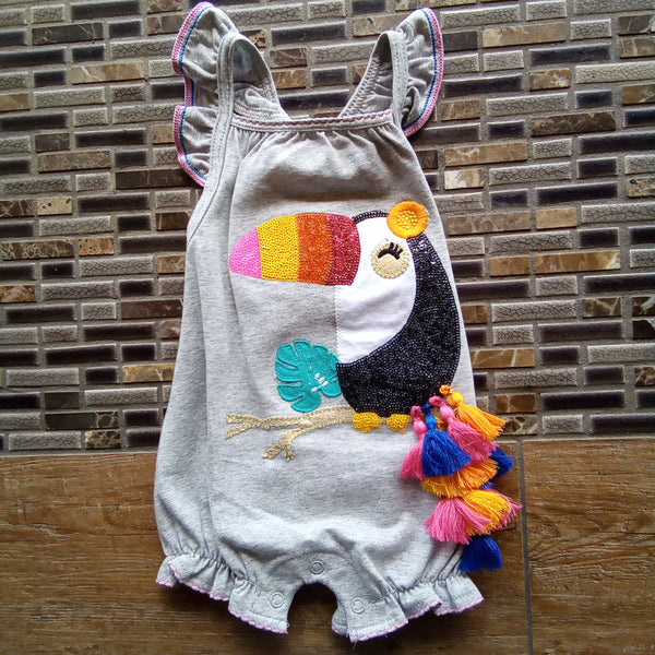 Infant Toucan Bubble Suit with Coordinating Toucan Bib | Mud Pie