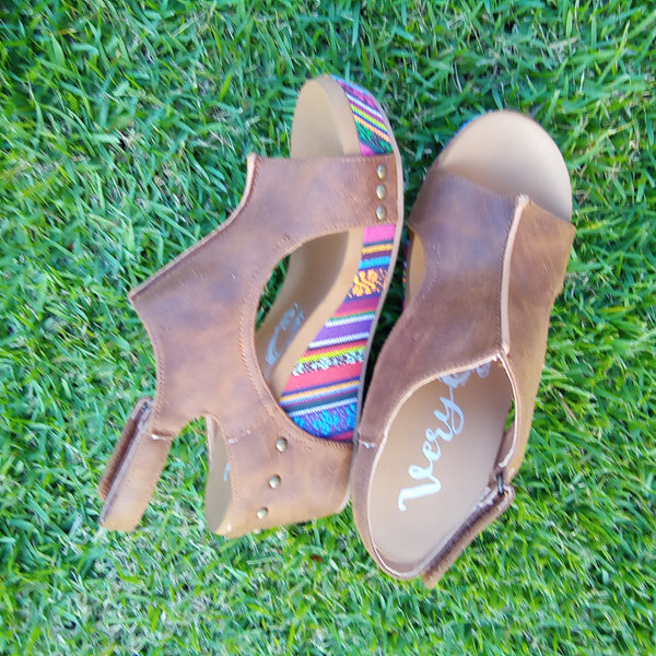 Brown and Multi Colored Wedges | Very G - Freedom