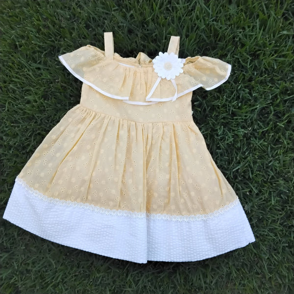 Bright Yellow & White Sundress  | Bonnie Jean