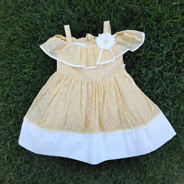 Bright Yellow & White Sundress  | Bonnie Jean