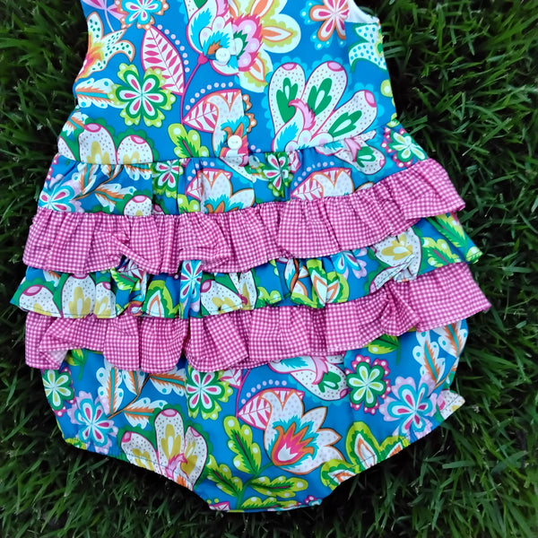 Bright Floral Bubble Suit | Last One | Bonnie Baby