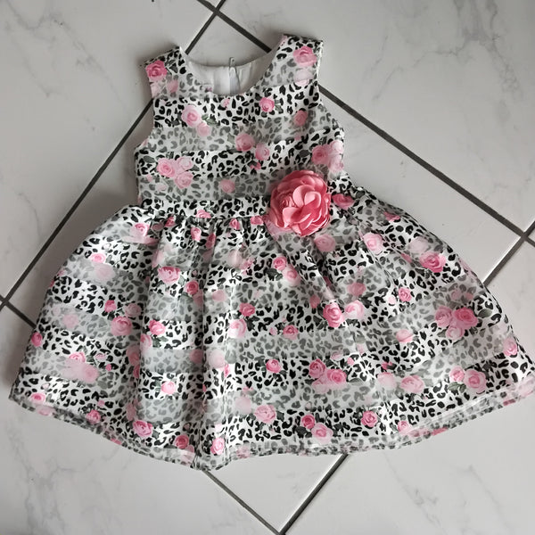 Pink Rose Stripe Toddler Party Dress | Bonnie Jean