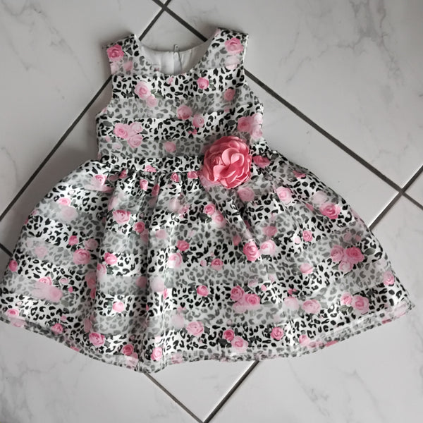 Pink Rose Stripe Toddler Party Dress | Bonnie Jean