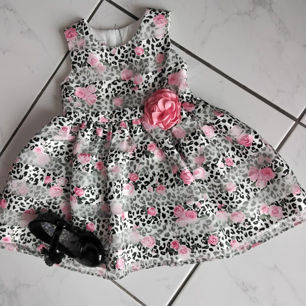 Pink Rose Stripe Toddler Party Dress | Bonnie Jean