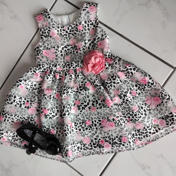 Pink Rose Stripe Toddler Party Dress | Bonnie Jean