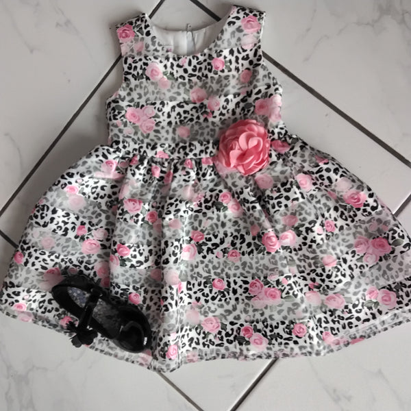 Pink Rose Stripe Toddler Party Dress | Bonnie Jean